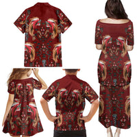 Oxblood Bird of Batik Papua Family Matching Puletasi and Hawaiian Shirt Exotic Natural Wealth of Papua LT9 - Polynesian Pride