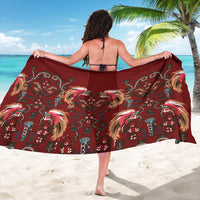 Oxblood Bird of Batik Papua Sarong Exotic Natural Wealth of Papua - Polynesian Pride