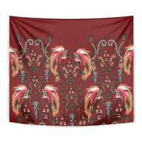 Oxblood Bird of Batik Papua Tapestry Exotic Natural Wealth of Papua - Polynesian Pride