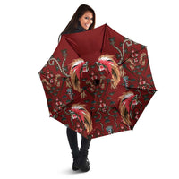 Oxblood Bird of Batik Papua Umbrella Exotic Natural Wealth of Papua - Polynesian Pride