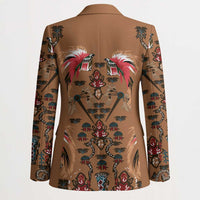 Terracotta Bird of Batik Papua Blazer Exotic Natural Wealth of Papua - Polynesian Pride