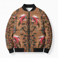 Terracotta Bird of Batik Papua Bomber Puffer Jacket Exotic Natural Wealth of Papua - Polynesian Pride