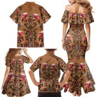 Terracotta Bird of Batik Papua Family Matching Mermaid Dress and Hawaiian Shirt Exotic Natural Wealth of Papua LT9 - Polynesian Pride