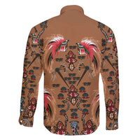 Terracotta Bird of Batik Papua Family Matching Off Shoulder Maxi Dress and Hawaiian Shirt Exotic Natural Wealth of Papua - Polynesian Pride