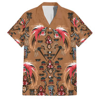 Terracotta Bird of Batik Papua Family Matching Puletasi and Hawaiian Shirt Exotic Natural Wealth of Papua LT9 Dad's Shirt - Short Sleeve Gold - Polynesian Pride