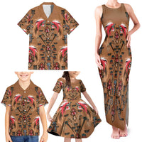 Terracotta Bird of Batik Papua Family Matching Tank Maxi Dress and Hawaiian Shirt Exotic Natural Wealth of Papua - Polynesian Pride
