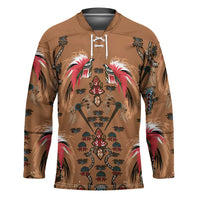 Terracotta Bird of Batik Papua Hockey Jersey Exotic Natural Wealth of Papua - Polynesian Pride