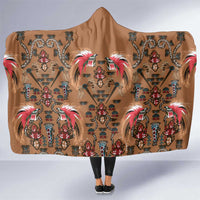 Terracotta Bird of Batik Papua Hooded Blanket Exotic Natural Wealth of Papua LT9 One Size Gold - Polynesian Pride
