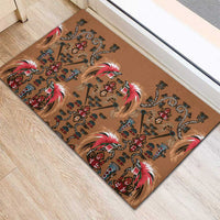 Terracotta Bird of Batik Papua Rubber Doormat Exotic Natural Wealth of Papua LT9 - Polynesian Pride
