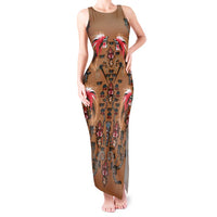 Terracotta Bird of Batik Papua Tank Maxi Dress Exotic Natural Wealth of Papua - Polynesian Pride