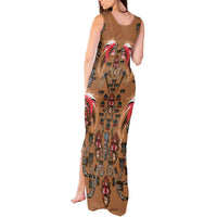 Terracotta Bird of Batik Papua Tank Maxi Dress Exotic Natural Wealth of Papua - Polynesian Pride