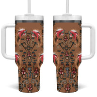 Terracotta Bird of Batik Papua Tumbler With Handle Exotic Natural Wealth of Papua - Polynesian Pride