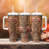 Terracotta Bird of Batik Papua Tumbler With Handle Exotic Natural Wealth of Papua - Polynesian Pride