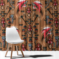 Terracotta Bird of Batik Papua Window Curtain Exotic Natural Wealth of Papua - Polynesian Pride