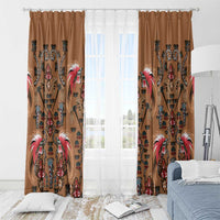 Terracotta Bird of Batik Papua Window Curtain Exotic Natural Wealth of Papua - Polynesian Pride