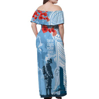 FSM Verterans Day Off Shoulder Maxi Dress Their Lives Your Freedom LT9 - Polynesian Pride