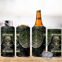 Veterans Day 4 in 1 Can Cooler Tumbler War Never Leaves A Veteran Proud Military