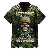 Veterans Day Family Matching Off The Shoulder Long Sleeve Dress and Hawaiian Shirt War Never Leaves A Veteran Proud Military