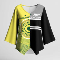 Custom Cricket AUNZ Spirit Kimono Sleeve Blouse Aussie New Zealand Retro Edition - Polynesian Pride