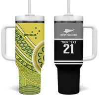 Custom Cricket AUNZ Spirit Tumbler With Handle Aussie New Zealand Retro Edition - Polynesian Pride