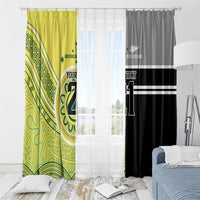 Custom Cricket AUNZ Spirit Window Curtain Aussie New Zealand Retro Edition - Polynesian Pride