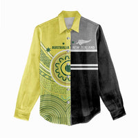 Custom Cricket AUNZ Spirit Women Casual Shirt Aussie New Zealand Retro Edition - Polynesian Pride