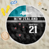 Custom NZ Cricket Pride Beach Blanket Silver Fern Fan Supporter Apparel - Polynesian Pride