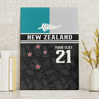 Custom NZ Cricket Pride Canvas Wall Art Silver Fern Fan Supporter Apparel - Polynesian Pride