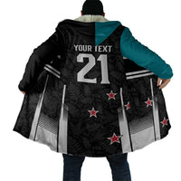 Custom NZ Cricket Pride Cloak Silver Fern Fan Supporter Apparel - Polynesian Pride