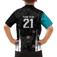 Custom NZ Cricket Pride Kid Hawaiian Shirt Silver Fern Fan Supporter Apparel LT9 - Polynesian Pride