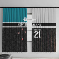 Custom NZ Cricket Pride Window Curtain Silver Fern Fan Supporter Apparel - Polynesian Pride
