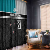 Custom NZ Cricket Pride Window Curtain Silver Fern Fan Supporter Apparel - Polynesian Pride