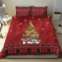Funny Kiwi Bird Xmas Tree Bedding Set New Zealand Tribal Christmas Spirit - Polynesian Pride