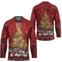 Funny Kiwi Bird Xmas Tree Hockey Jersey New Zealand Tribal Christmas Spirit LT9 - Polynesian Pride