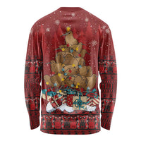 Funny Kiwi Bird Xmas Tree Long Sleeve Shirt New Zealand Tribal Christmas Spirit - Polynesian Pride