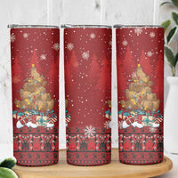 Funny Kiwi Bird Xmas Tree Skinny Tumbler New Zealand Tribal Christmas Spirit - Polynesian Pride