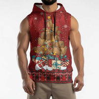 Funny Kiwi Bird Xmas Tree Sleeveless Hoodie New Zealand Tribal Christmas Spirit LT9 - Polynesian Pride
