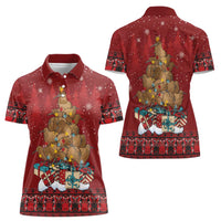 Funny Kiwi Bird Xmas Tree Women Polo Shirt New Zealand Tribal Christmas Spirit LT9 - Polynesian Pride
