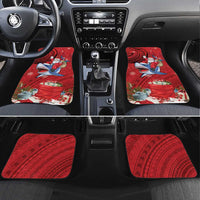 Funny Santa Riding Shark Car Mats Polynesian Tribal Christmas Spirit - Polynesian Pride