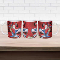 Funny Santa Riding Shark Ceramic Mug Polynesian Tribal Christmas Spirit - Polynesian Pride
