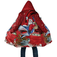 Funny Santa Riding Shark Cloak Polynesian Tribal Christmas Spirit - Polynesian Pride
