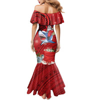 Funny Santa Riding Shark Family Matching Mermaid Dress and Hawaiian Shirt Polynesian Tribal Christmas Spirit LT9 - Polynesian Pride