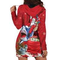 Funny Santa Riding Shark Hoodie Dress Polynesian Tribal Christmas Spirit - Polynesian Pride