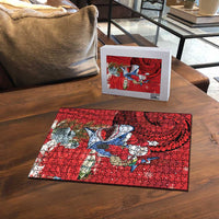 Funny Santa Riding Shark Puzzle Polynesian Tribal Christmas Spirit - Polynesian Pride