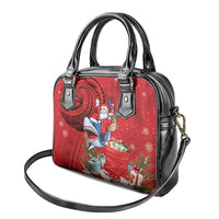 Funny Santa Riding Shark Shoulder Handbag Polynesian Tribal Christmas Spirit - Polynesian Pride