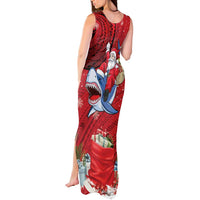 Funny Santa Riding Shark Tank Maxi Dress Polynesian Tribal Christmas Spirit - Polynesian Pride