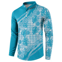 Hawaii Breadfruit Palaka Button Sweatshirt Polu Maile Lei - Polynesian Pride