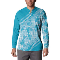 Hawaii Breadfruit Palaka Button Sweatshirt Polu Maile Lei - Polynesian Pride