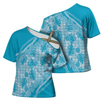 Hawaii Breadfruit Palaka Cross Shoulder Shirt Polu Maile Lei - Polynesian Pride