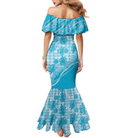 Hawaii Breadfruit Palaka Family Matching Mermaid Dress and Hawaiian Shirt Polu Maile Lei LT9 - Polynesian Pride